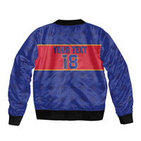 Custom Haiti Football Bomber Jacket Le Rouge et Bleu Sporty Style