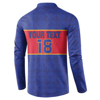 Custom Haiti Football Button Sweatshirt Le Rouge et Bleu Sporty Style