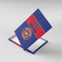 Custom Haiti Football Canvas Wall Art Le Rouge et Bleu Sporty Style
