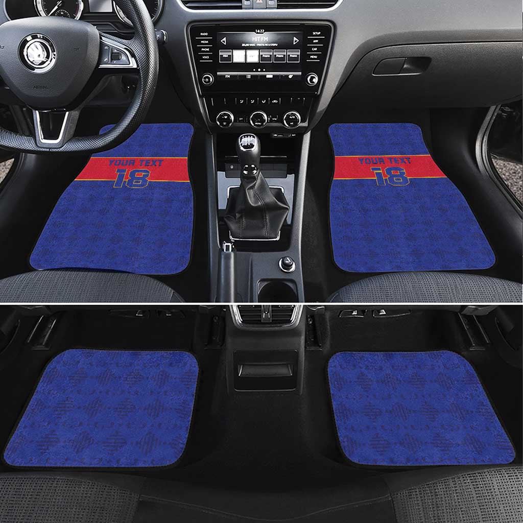 Custom Haiti Football Car Mats Le Rouge et Bleu Sporty Style