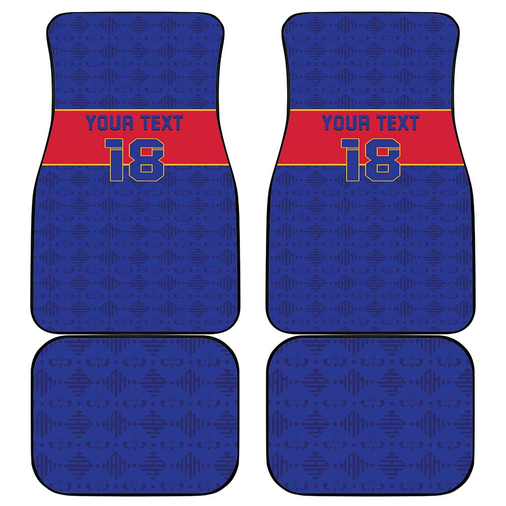 Custom Haiti Football Car Mats Le Rouge et Bleu Sporty Style
