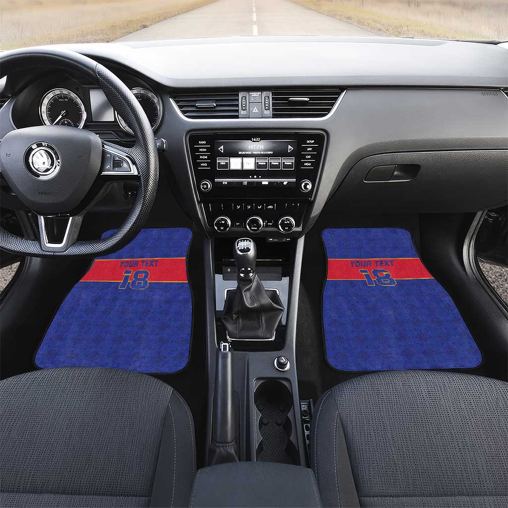 Custom Haiti Football Car Mats Le Rouge et Bleu Sporty Style