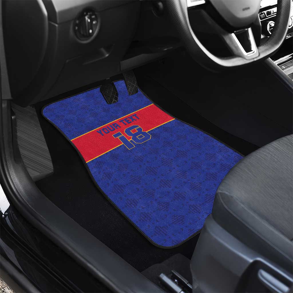 Custom Haiti Football Car Mats Le Rouge et Bleu Sporty Style