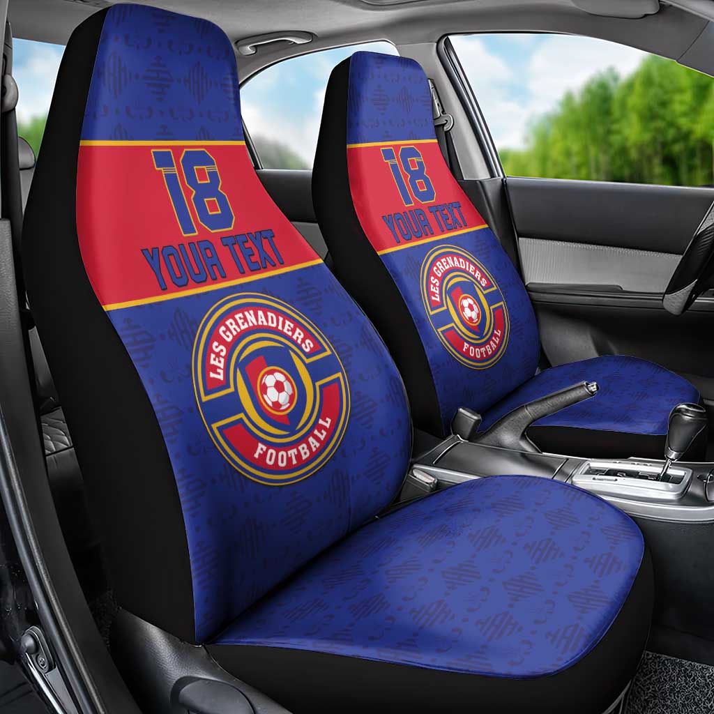 Custom Haiti Football Car Seat Cover Le Rouge et Bleu Sporty Style