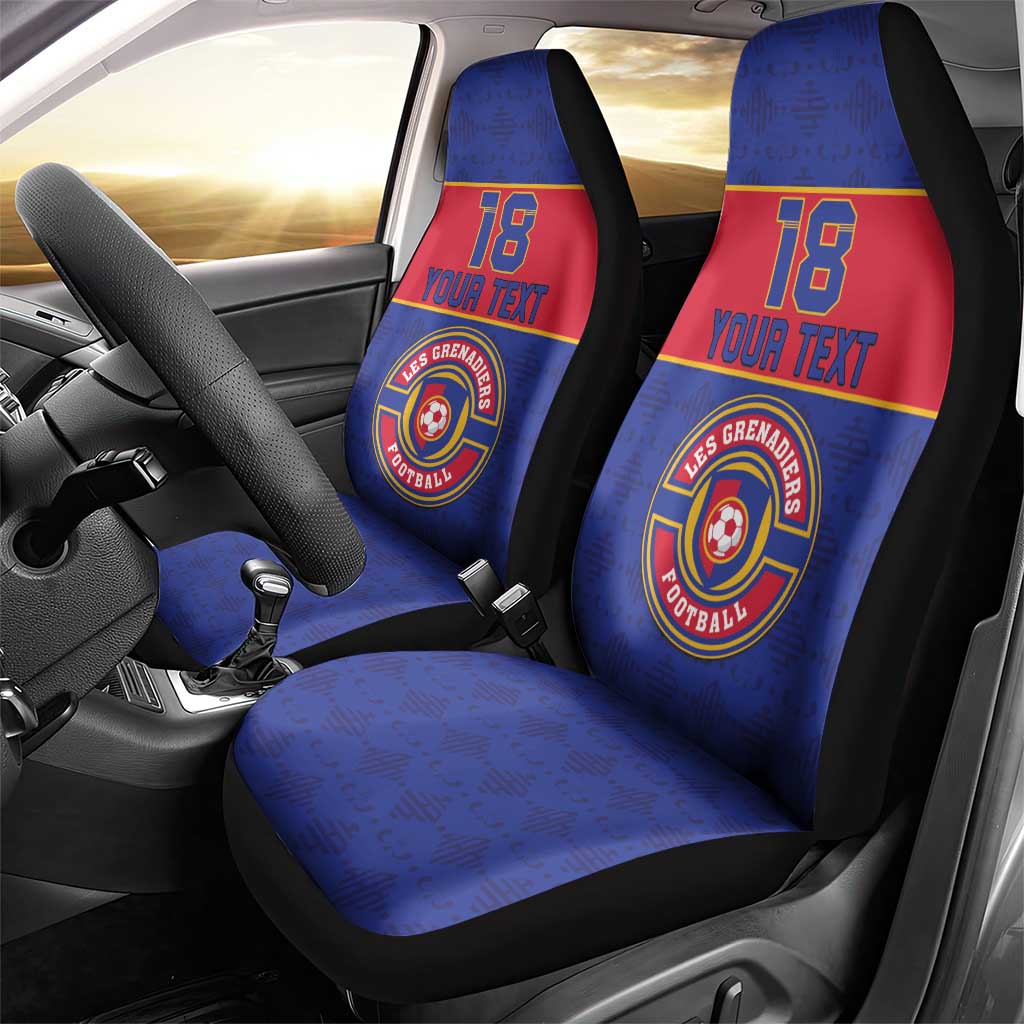Custom Haiti Football Car Seat Cover Le Rouge et Bleu Sporty Style