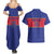 Custom Haiti Football Couples Matching Summer Maxi Dress and Hawaiian Shirt Le Rouge et Bleu Sporty Style