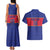 Custom Haiti Football Couples Matching Tank Maxi Dress and Hawaiian Shirt Le Rouge et Bleu Sporty Style