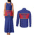 Custom Haiti Football Couples Matching Tank Maxi Dress and Long Sleeve Button Shirt Le Rouge et Bleu Sporty Style