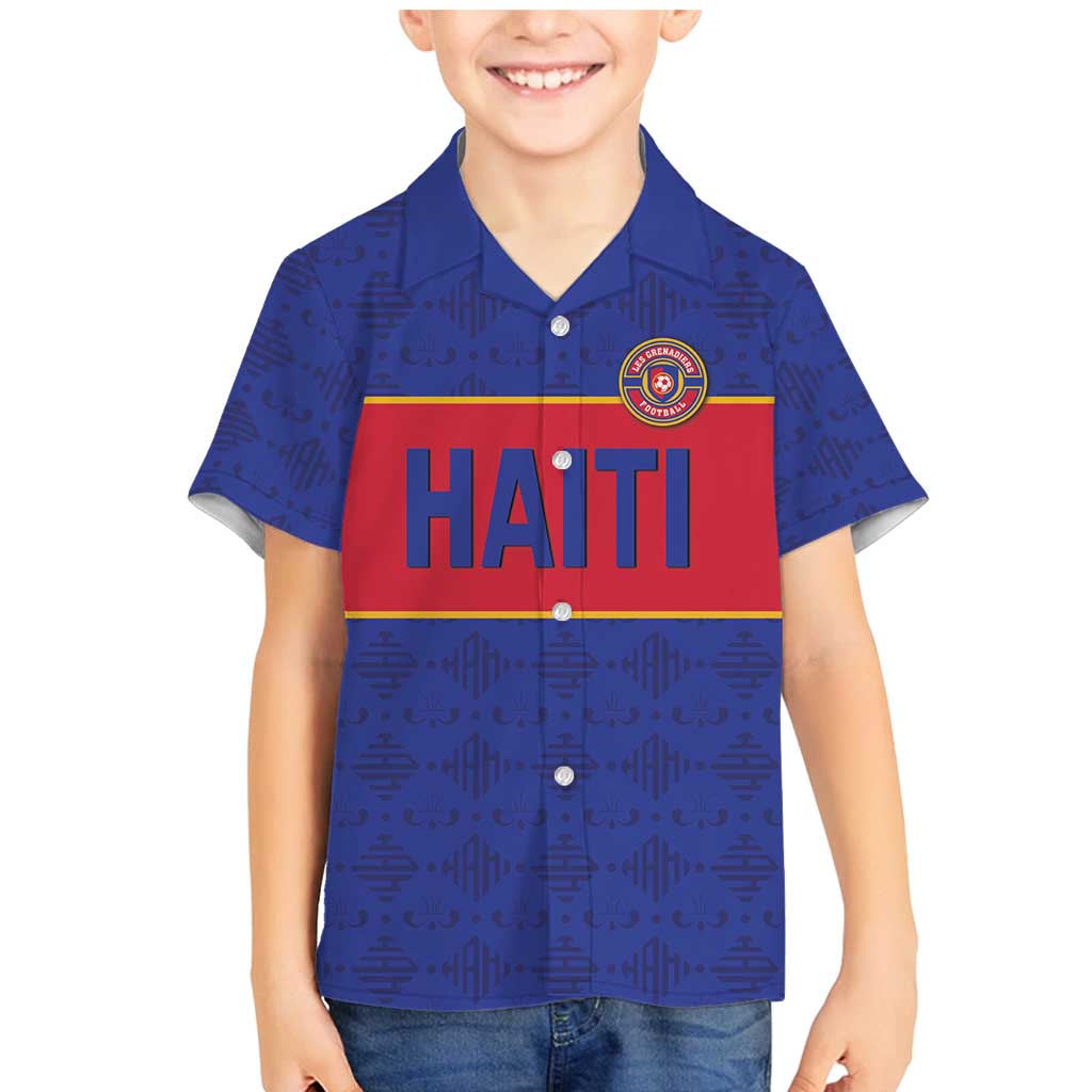 Custom Haiti Football Family Matching Mermaid Dress and Hawaiian Shirt Le Rouge et Bleu Sporty Style