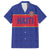 Custom Haiti Football Family Matching Off The Shoulder Long Sleeve Dress and Hawaiian Shirt Le Rouge et Bleu Sporty Style
