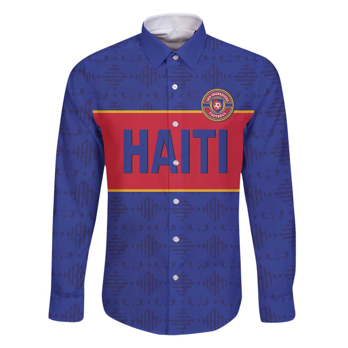 Custom Haiti Football Family Matching Off The Shoulder Long Sleeve Dress and Hawaiian Shirt Le Rouge et Bleu Sporty Style