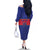 Custom Haiti Football Family Matching Off The Shoulder Long Sleeve Dress and Hawaiian Shirt Le Rouge et Bleu Sporty Style