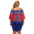 Custom Haiti Football Family Matching Off Shoulder Short Dress and Hawaiian Shirt Le Rouge et Bleu Sporty Style