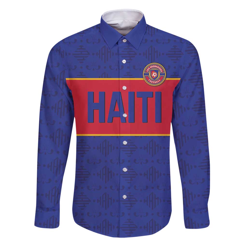Custom Haiti Football Family Matching Puletasi and Hawaiian Shirt Le Rouge et Bleu Sporty Style