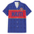 Custom Haiti Football Family Matching Short Sleeve Bodycon Dress and Hawaiian Shirt Le Rouge et Bleu Sporty Style