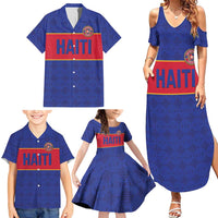 Custom Haiti Football Family Matching Summer Maxi Dress and Hawaiian Shirt Le Rouge et Bleu Sporty Style