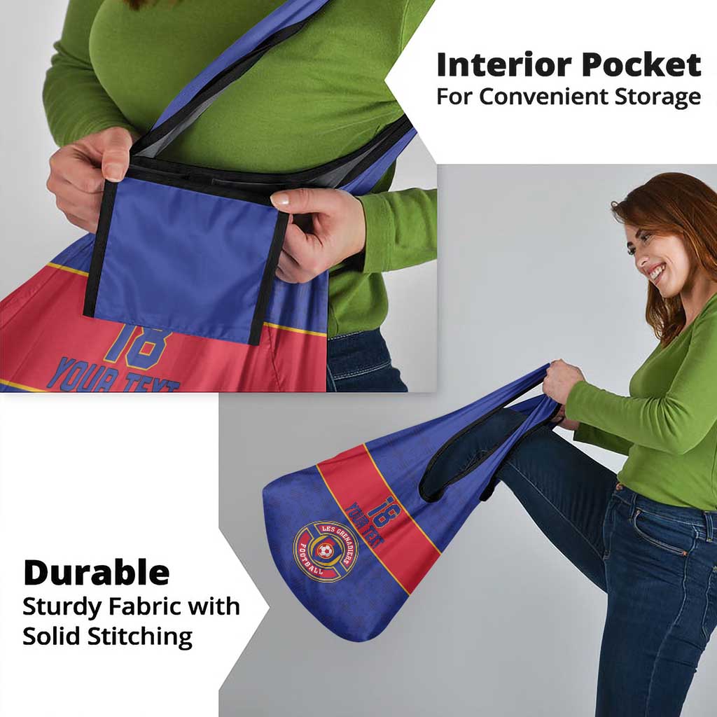 Custom Haiti Football Grocery Bag Le Rouge et Bleu Sporty Style