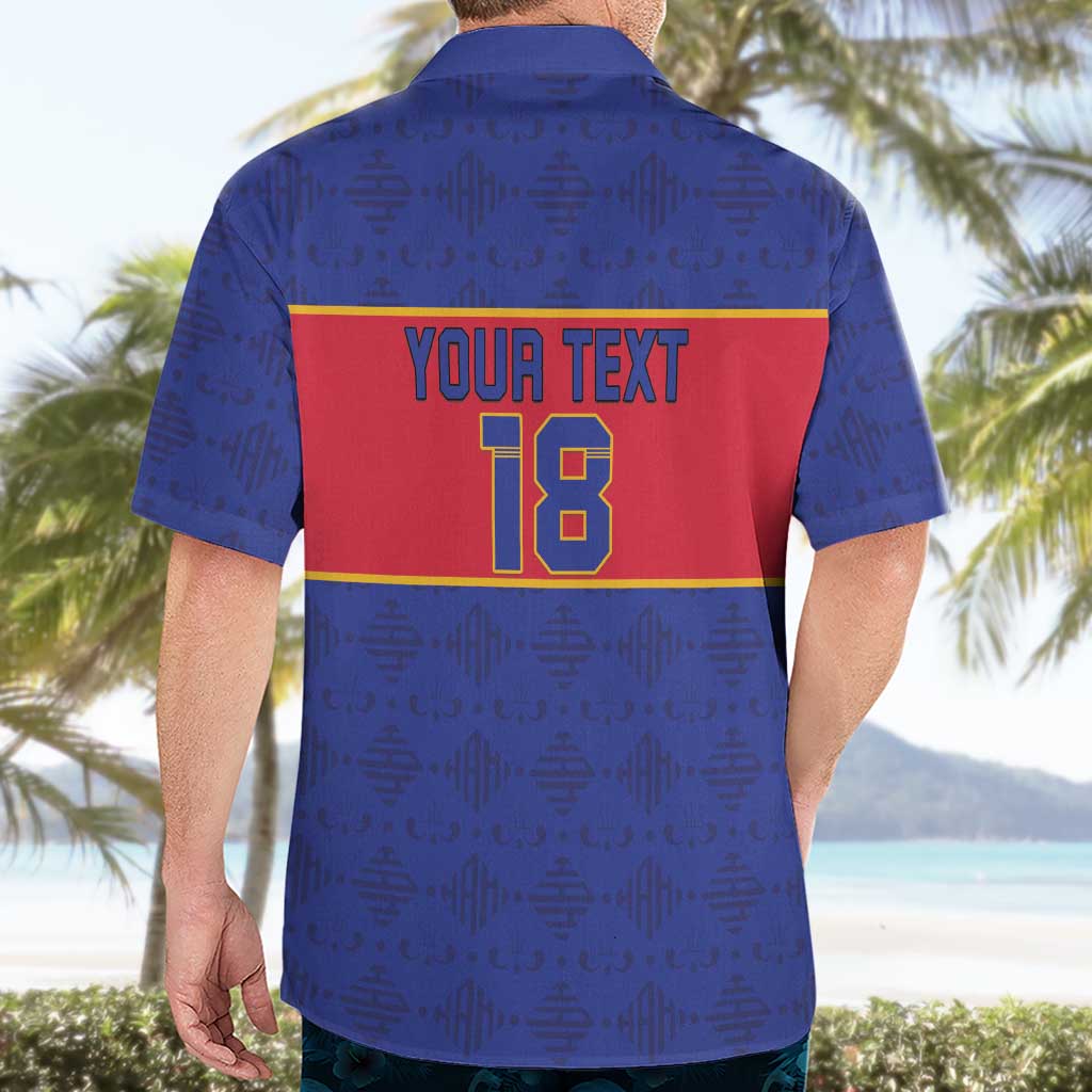 Custom Haiti Football Hawaiian Shirt Le Rouge et Bleu Sporty Style