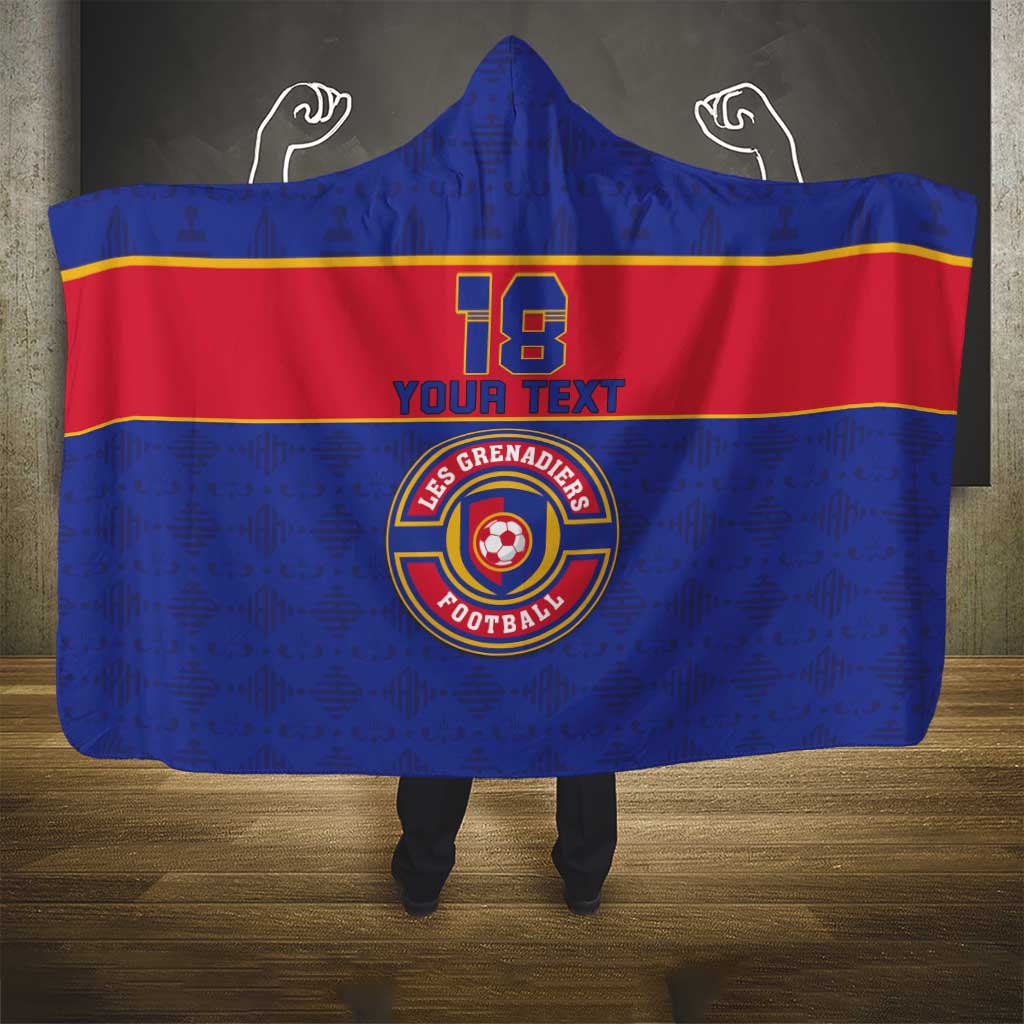 Custom Haiti Football Hooded Blanket Le Rouge et Bleu Sporty Style