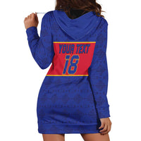 Custom Haiti Football Hoodie Dress Le Rouge et Bleu Sporty Style