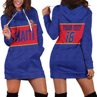 Custom Haiti Football Hoodie Dress Le Rouge et Bleu Sporty Style