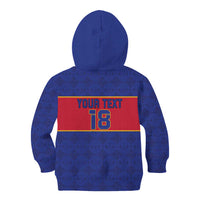 Custom Haiti Football Kid Hoodie Le Rouge et Bleu Sporty Style