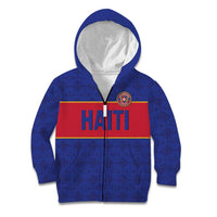 Custom Haiti Football Kid Hoodie Le Rouge et Bleu Sporty Style