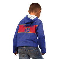 Custom Haiti Football Kid Hoodie Le Rouge et Bleu Sporty Style