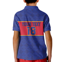 Custom Haiti Football Kid Polo Shirt Le Rouge et Bleu Sporty Style