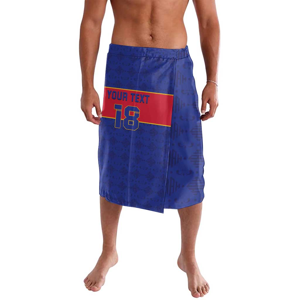 Custom Haiti Football Lavalava Le Rouge et Bleu Sporty Style
