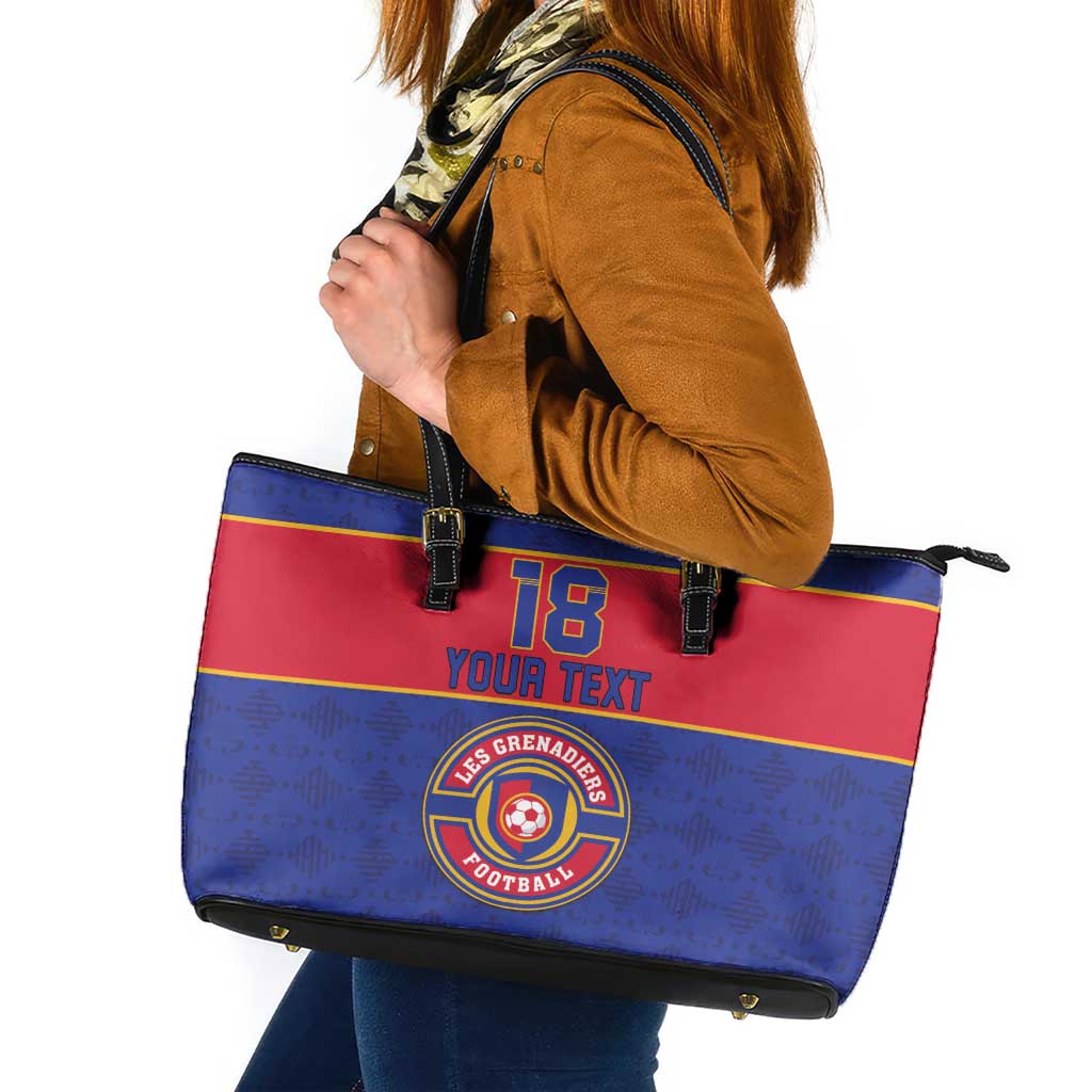 Custom Haiti Football Leather Tote Bag Le Rouge et Bleu Sporty Style