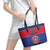 Custom Haiti Football Leather Tote Bag Le Rouge et Bleu Sporty Style