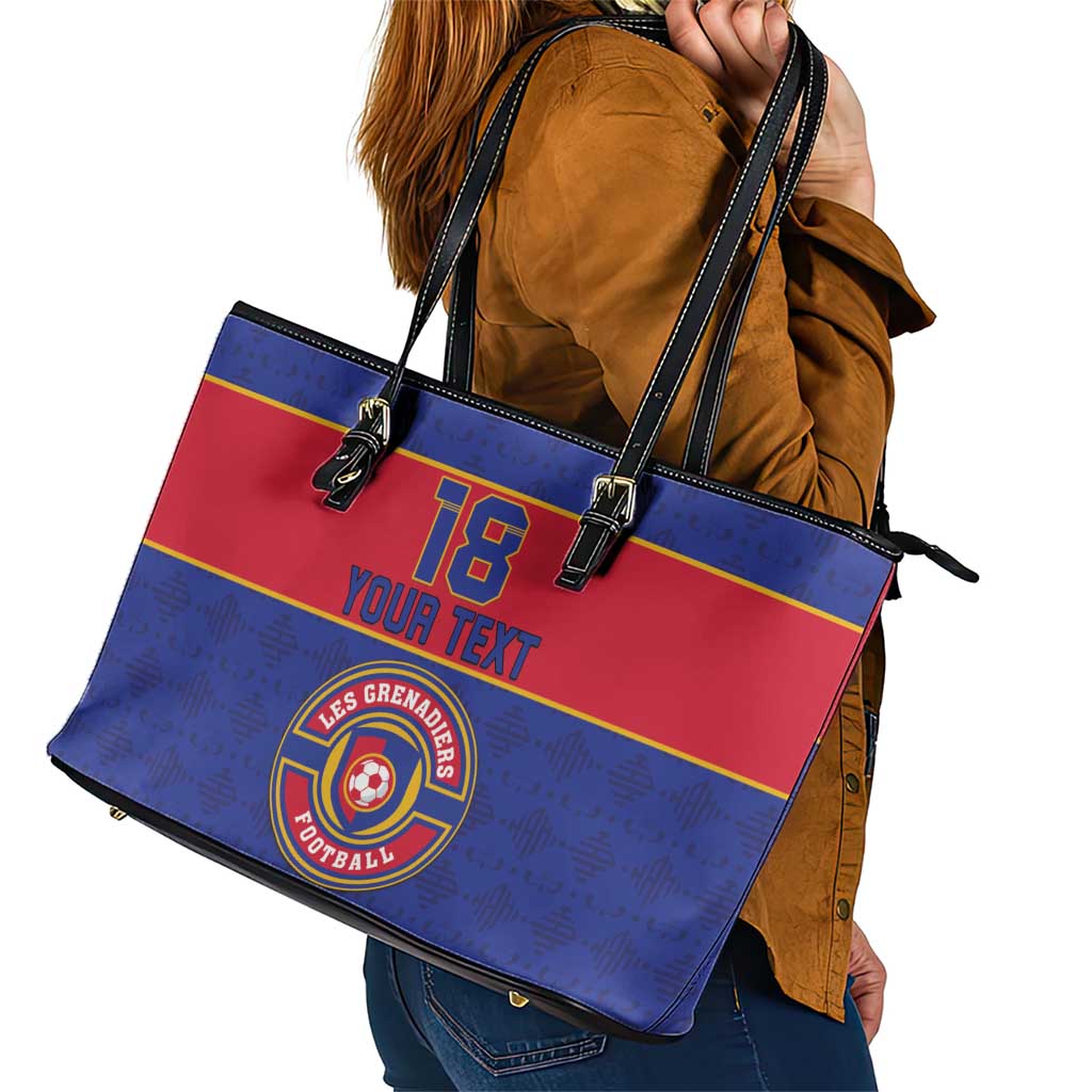Custom Haiti Football Leather Tote Bag Le Rouge et Bleu Sporty Style