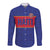 Custom Haiti Football Long Sleeve Button Shirt Le Rouge et Bleu Sporty Style