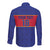 Custom Haiti Football Long Sleeve Button Shirt Le Rouge et Bleu Sporty Style
