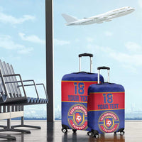 Custom Haiti Football Luggage Cover Le Rouge et Bleu Sporty Style