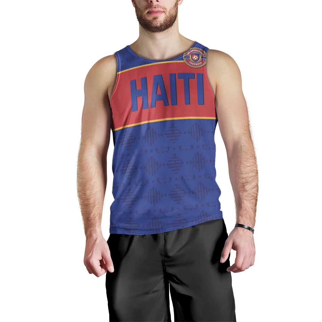 Custom Haiti Football Men Tank Top Le Rouge et Bleu Sporty Style