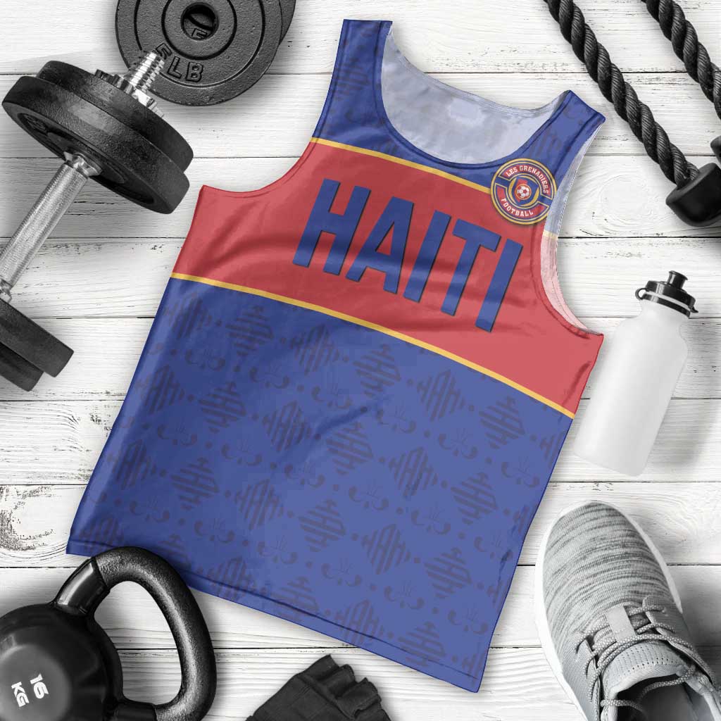 Custom Haiti Football Men Tank Top Le Rouge et Bleu Sporty Style