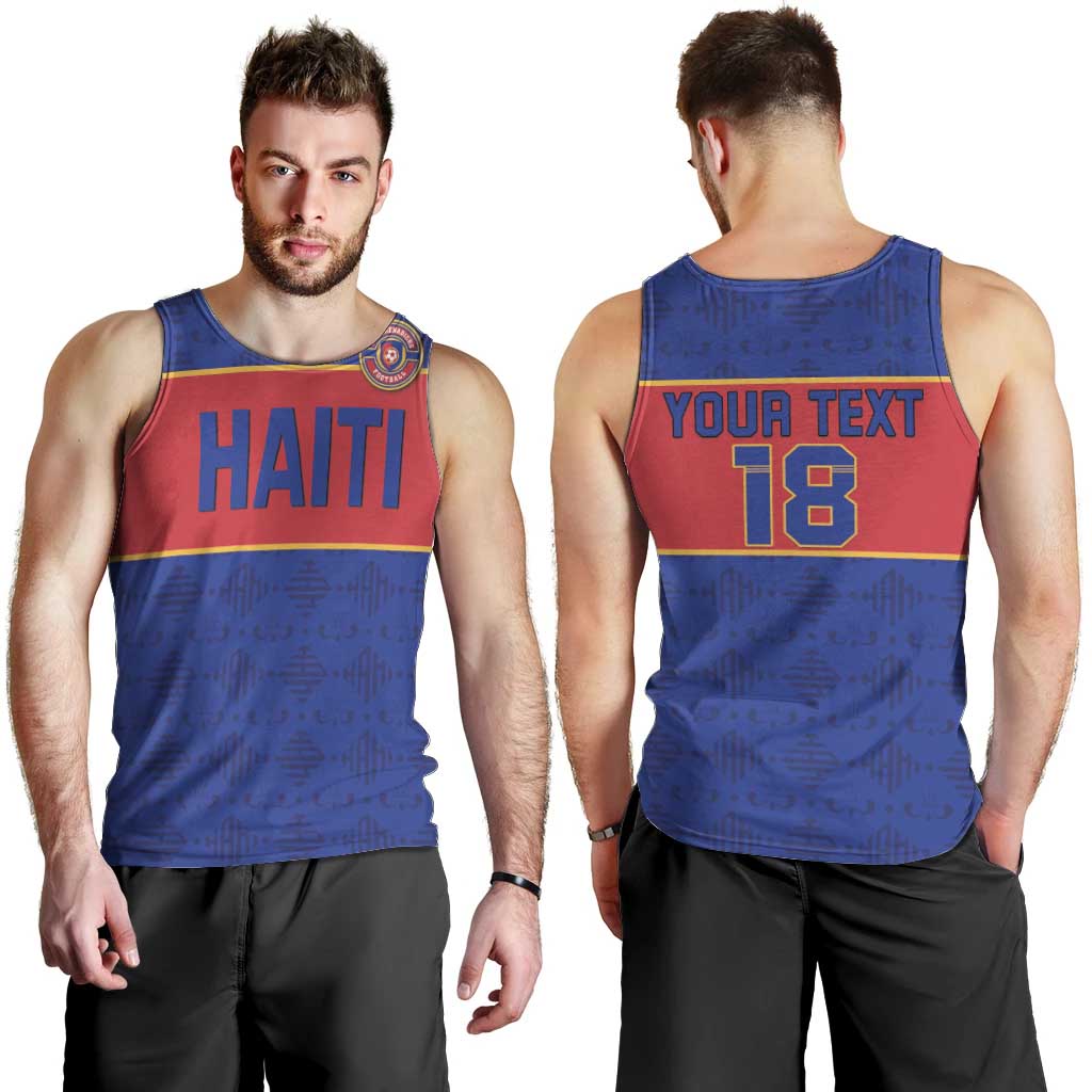 Custom Haiti Football Men Tank Top Le Rouge et Bleu Sporty Style