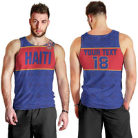 Custom Haiti Football Men Tank Top Le Rouge et Bleu Sporty Style