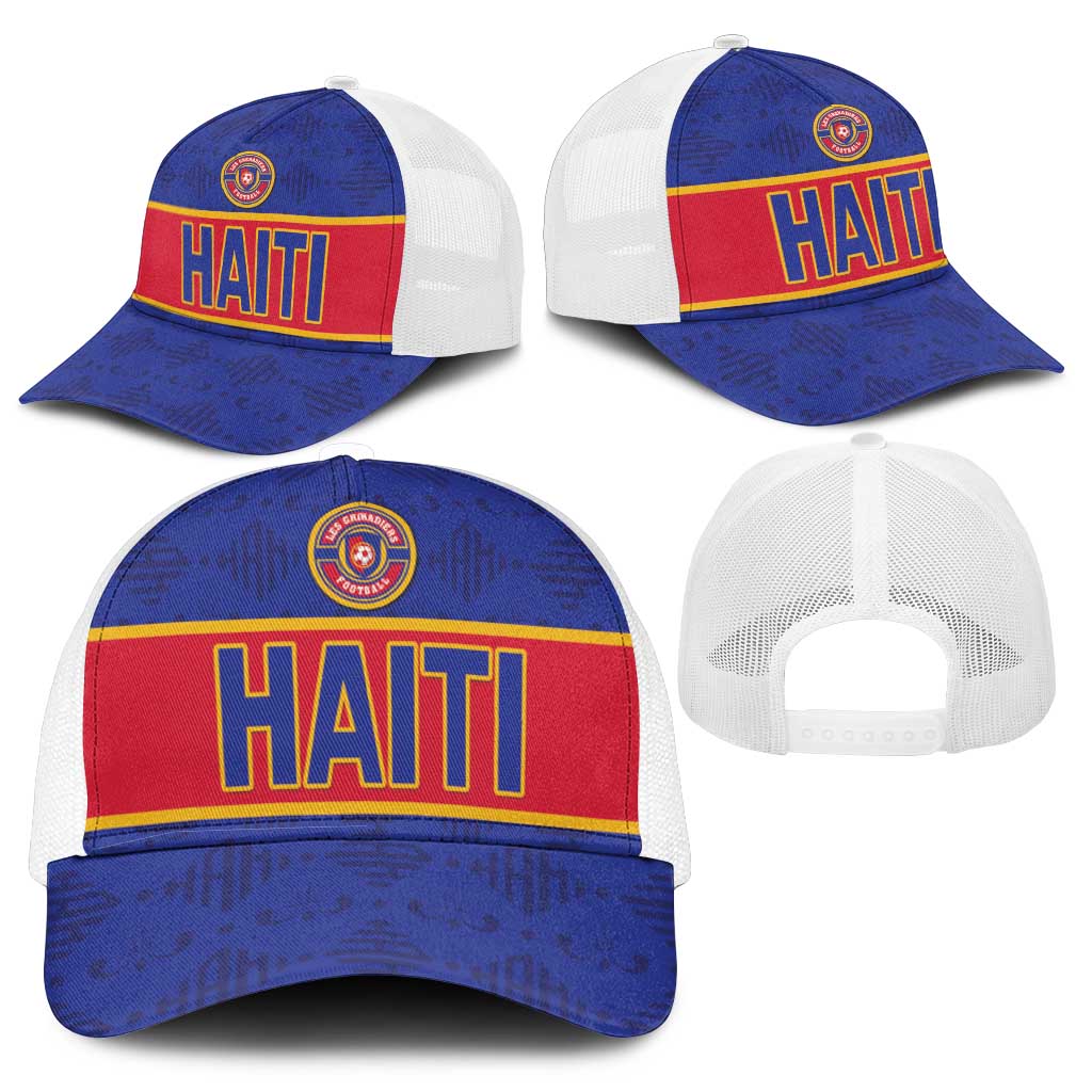 Haiti Football Mesh Trucker Cap Le Rouge et Bleu Sporty Style - Wonder Print Shop