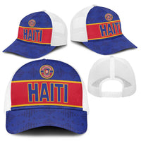 Haiti Football Mesh Trucker Cap Le Rouge et Bleu Sporty Style - Wonder Print Shop