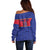 Custom Haiti Football Off Shoulder Sweater Le Rouge et Bleu Sporty Style