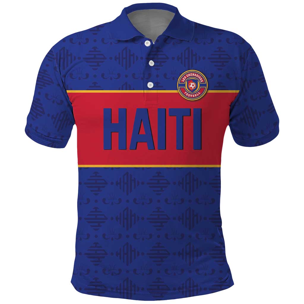 Custom Haiti Football Polo Shirt Le Rouge et Bleu Sporty Style