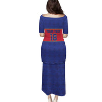 Custom Haiti Football Puletasi Le Rouge et Bleu Sporty Style