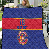 Custom Haiti Football Quilt Le Rouge et Bleu Sporty Style