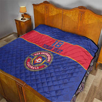Custom Haiti Football Quilt Le Rouge et Bleu Sporty Style