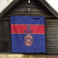 Custom Haiti Football Quilt Le Rouge et Bleu Sporty Style