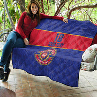 Custom Haiti Football Quilt Le Rouge et Bleu Sporty Style
