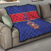 Custom Haiti Football Quilt Le Rouge et Bleu Sporty Style